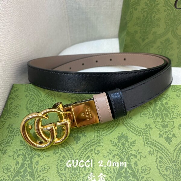 위핑,구찌 Gucci 패션 심플 여성 양면 벨트 폭:2.0CM