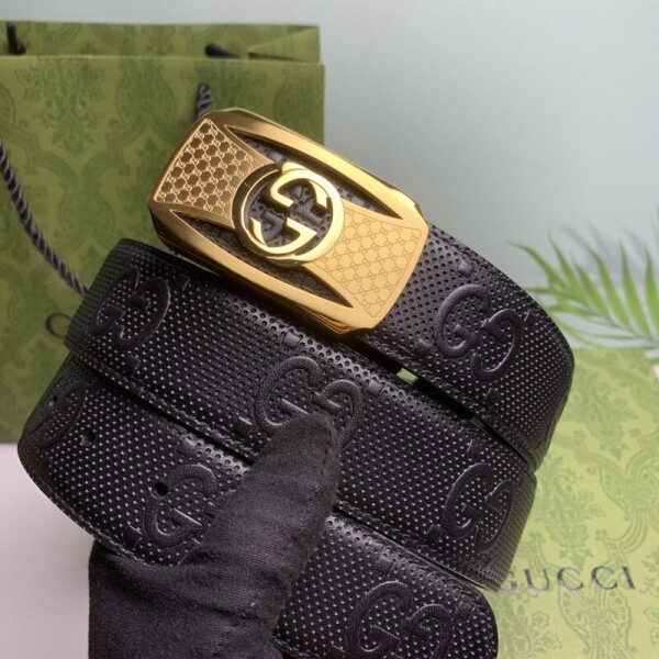 위핑,구찌 Gucci 캐주얼 비즈니스 엠보 남성 벨트 폭:3.8CM