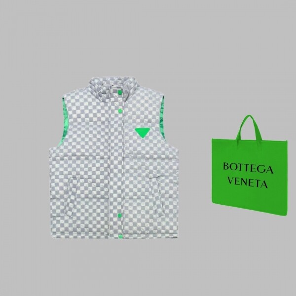 위핑,보테가 베네타 Bottega Veneta 모던 바둑판 투톤 다운 베스트 남여공용