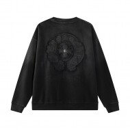 크롬하츠 Chrome Hearts 아플리케 워싱 커플 라운드 맨투맨