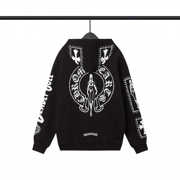 위핑,크롬하츠 Chrome Hearts 로고 풀오버 캐주얼 후드 남여공용