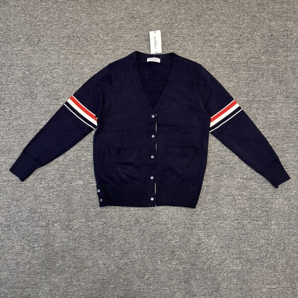 위핑,톰 브라운 Thom Browne 니트 브이넥 카디건 스웨터 남여 공용 블루