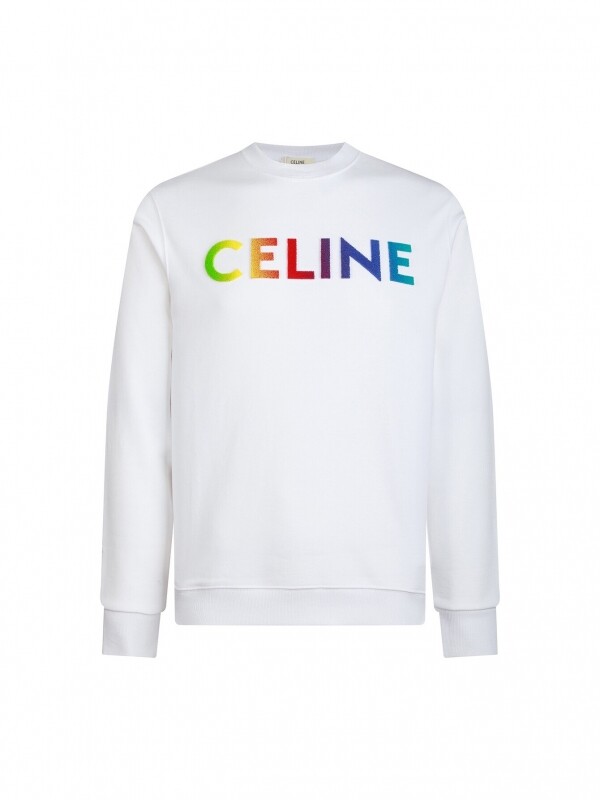 위핑,셀린느 CELINE 보카시 컬러 칫솔 자수 입체 로고 라운드 맨투맨 남여공용
