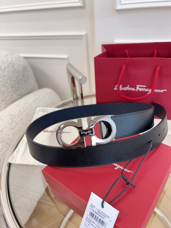 위핑,페라가모 Ferragamo 남성 자동 버튼 벨트 폭: 3.4cm