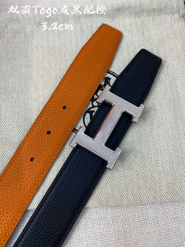 위핑,에르메스 Hermès H 벨트 버클 & 리버시블 가죽 스트랩 남성 벨트 폭: 3.2cm
