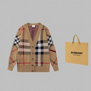 버버리 BURBERRY 클래식 체크 캐주얼 니트 카디건 남녀공용