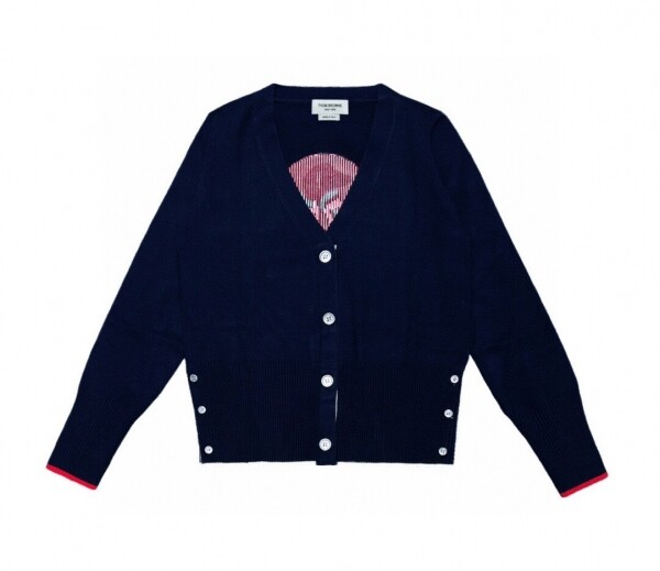 위핑,톰브라운 Thom Browne 보타이 강아지 니트 캐주얼 카디건 스웨터