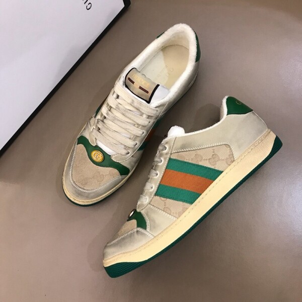 위핑,구찌 GUCCI 커플 트레이닝 라인 빈티지 더티 슈즈 브라운