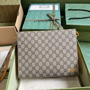 구찌 GUCCI 클래식한 요소 더블 G 패션 지퍼 클러치 남녀공용 768255 18*26*6cm