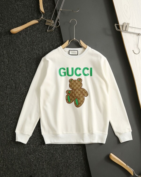 위핑,구찌 GUCCI 더블G 곰돌이 자수 라운드 맨투맨 남여공용