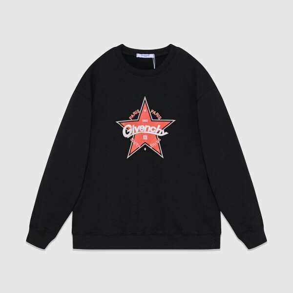 위핑,지방시 Givenchy 별 로고 커플 긴팔 맨투맨 블랙