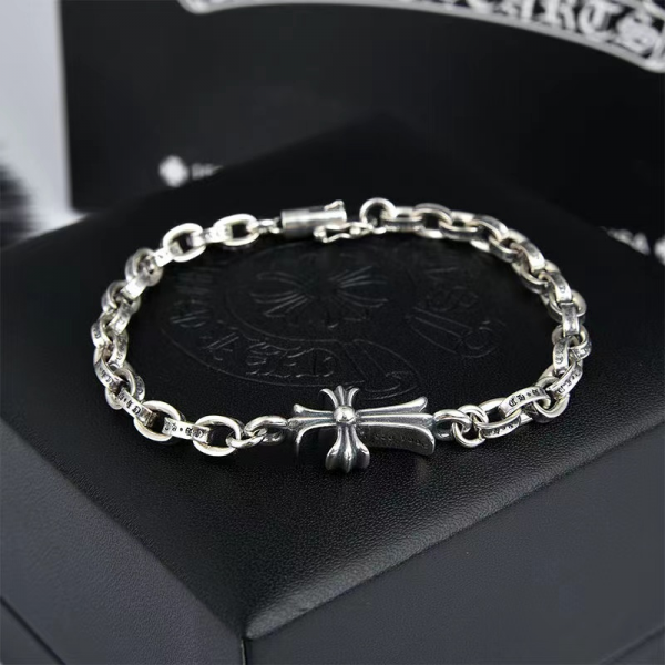 블링크,크롬하츠 Chrome Hearts 925 실버 커플 십자가 팔찌