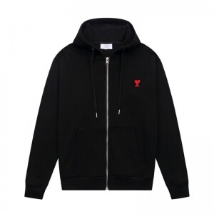 아미 AMI 하트 로고 자수 캐주얼 후드 카디건 남녀공용