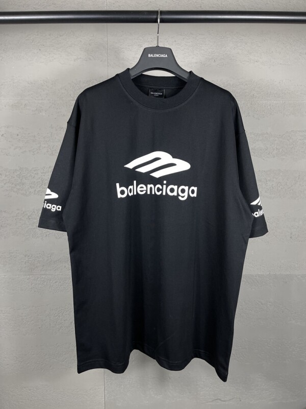 위핑,발렌시아가 BALENCIAGA 로고 프린트 반팔 티 유니