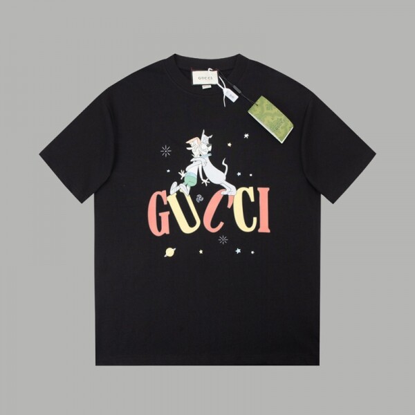 위핑,구찌 GUCCI 가슴팍 강아지 애견 반팔 티 유니