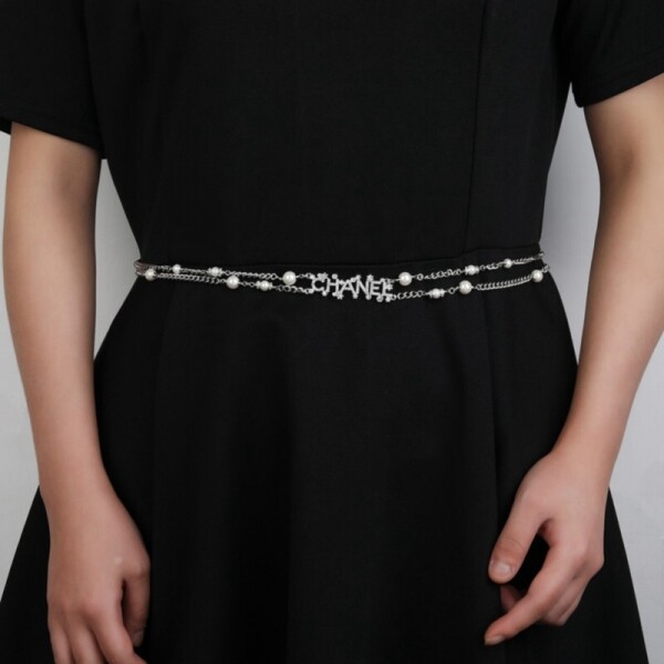 위핑,샤넬 CHANEL 모던 로고 펜던트 진주 허리 체인