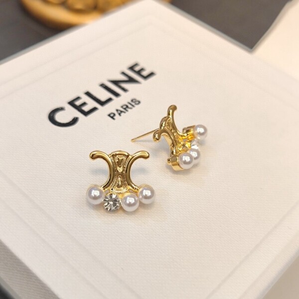 위핑,셀린느 CELINE 클래식 로고 진주 귀걸이