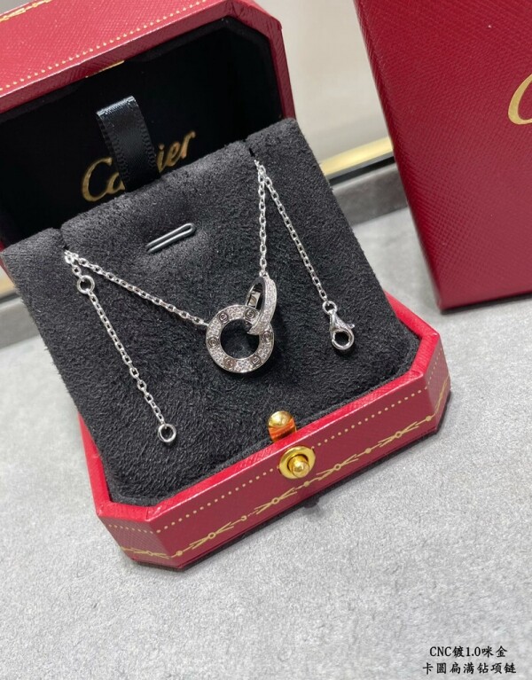 위핑,까르띠에 Cartier 클래식 둥근 더블 링 목걸이