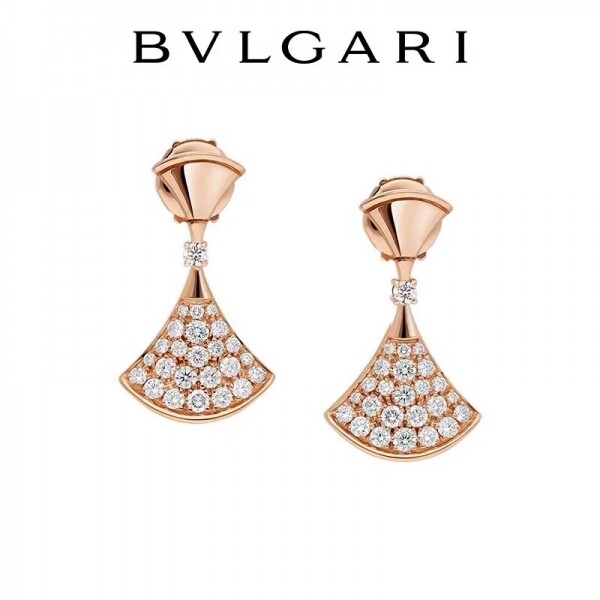 블링크,불가리 Bulgari 디바스 드림 이어링 18kt 로즈 골드 소재에 다이아몬드 파베 세팅 351054