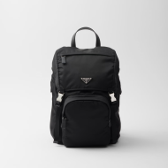 프라다 Prada 리나일론 및 사피아노 가죽 백팩 블랙 Re-Nylon Saffiano 2VZ135 2DMG F0002 45X27X17cm