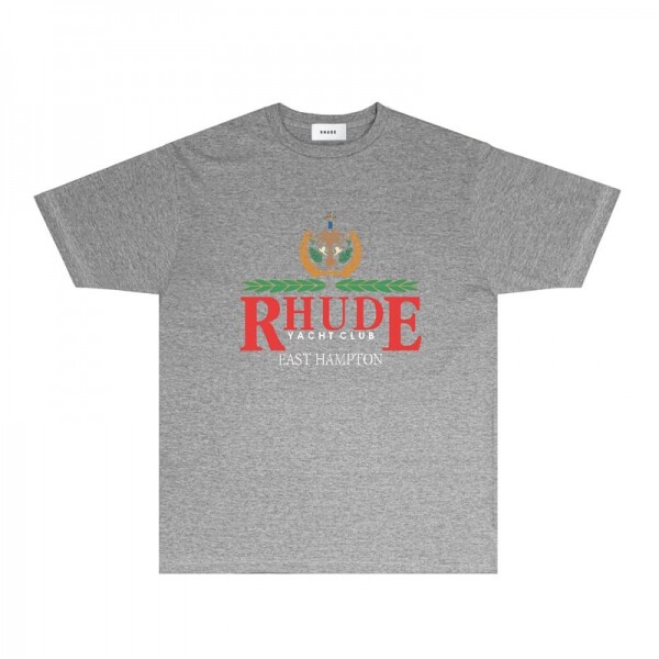 위핑,루드 RHUDE 초록잎 빨간 글씨 캐주얼 반팔 티 남녀 공용