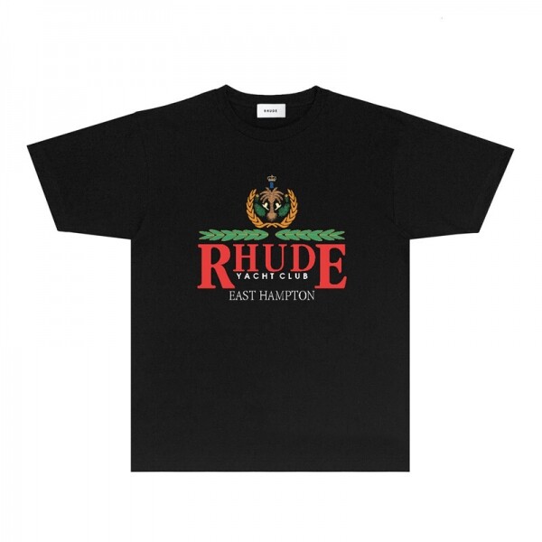 위핑,루드 RHUDE 초록잎 빨간 글씨 캐주얼 반팔 티 남녀 공용