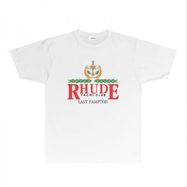 위핑,루드 RHUDE 초록잎 빨간 글씨 캐주얼 반팔 티 남녀 공용