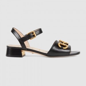 구찌 Gucci 여자 샌들 여성 홀스빗 샌들 레더 블랙 655413 BKO00 1000