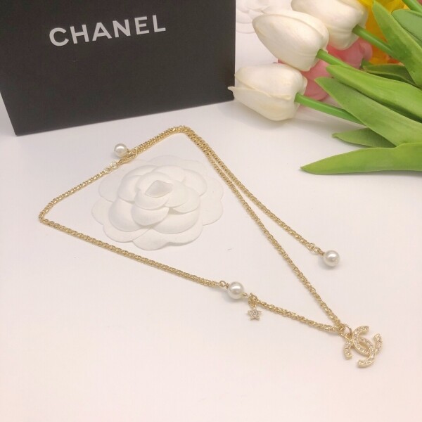 위핑,샤넬 CHANEL 별 진주 골드 체인 목걸이