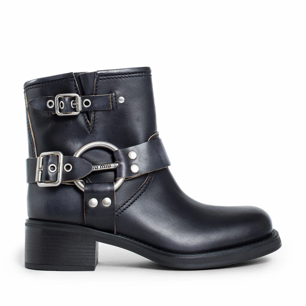 miumiu靴 MiuMiu 미우미우 빈티지룩 가죽 앵클 부츠 5T953D3F33 F0002