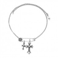 크롬하츠 Chrome Hearts 십자가 옷핀 패션 목걸이 60cm