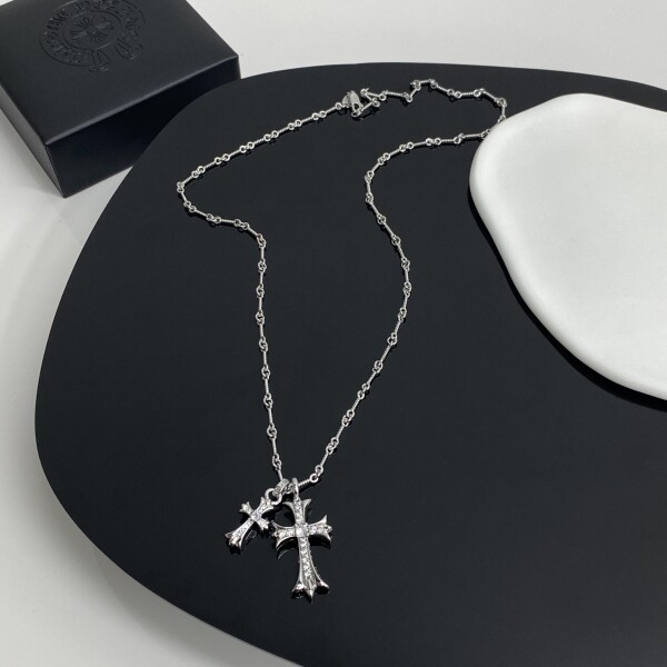 위핑,크롬하츠 Chrome Hearts 더블 십자가 커플 목걸이