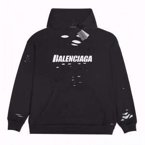 발렌시아가 BALENCIAGA 모던 프린트 대미지 펑크 후드 긴팔 맨투맨 남여 공용