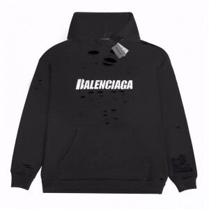 발렌시아가 BALENCIAGA 모던 프린트 대미지 펑크 후드 긴팔 맨투맨 남여 공용