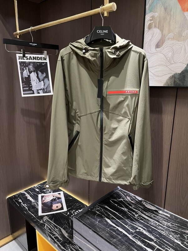 위핑,프라다 Prada 봄 통기성 문자 아이콘 자외선 차단 재킷 긴 소매 녹색