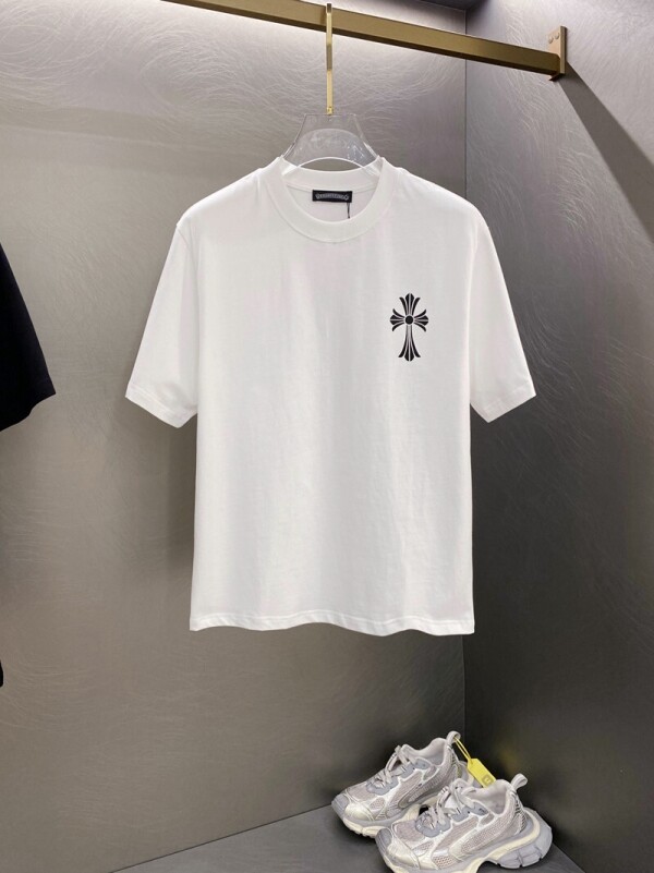 위핑,크롬하츠 Chrome Hearts 쿨 멋 프린트 순면 티셔츠 반팔 화이트