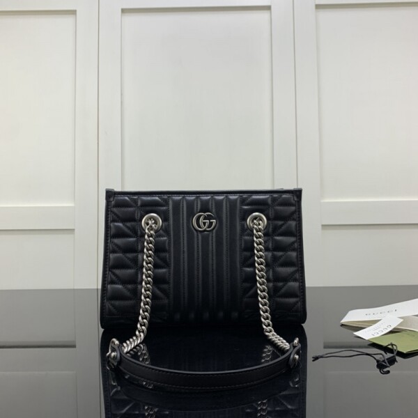 위핑,구찌 GUCCI 모던 심플 여성 체인 토트백 숄더백 26.5x19x11cm 블랙