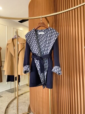 디올 DIOR 여성 스타일리쉬 빈티지 롱 모직 코트