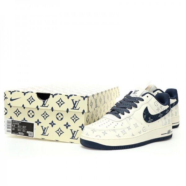 위핑,나이키 Nike 클래식 로우탑 캐주얼 가죽 베이지 네이비 그레이 LV 인화 후크 런닝화 남여공용 LU0251-133