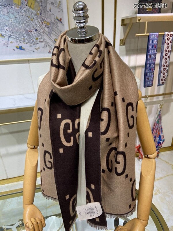 위핑,구찌 GUCCI 클래식 GG 레터링 양면 머플러 35*190cm