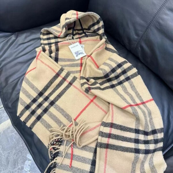 위핑,버버리 BURBERRY 클래식 체크 빈티지 캐주얼 후드 머플러 30*210cm