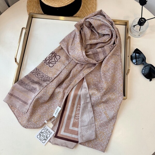 위핑,로에베 LOEWE 모던 로고 빈티지 프린트 디자인 감각 캐주얼 머플러 70*180cm