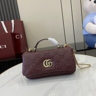 구찌 GUCCI Milano 클래식 더블 G 엠보 토트백 21*12.5*4.6cm