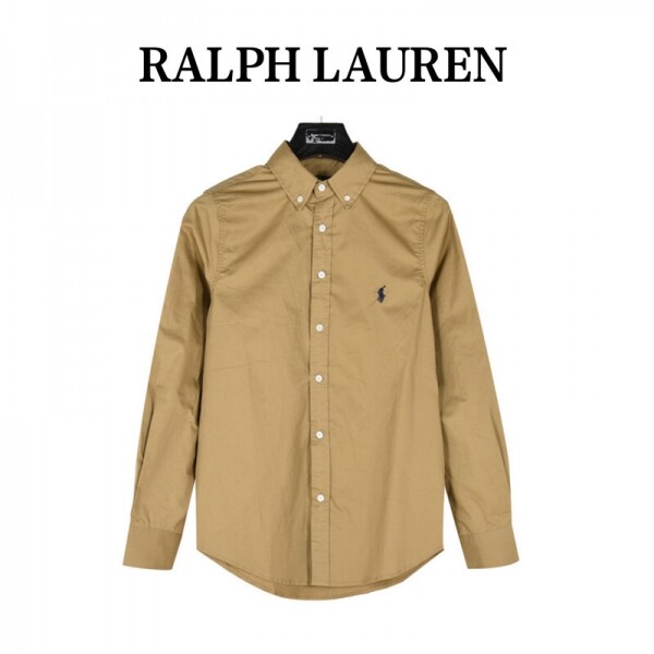 블링크,폴로 랄프로렌 POLO RALPH LAUREN 클래식한 솔리드 스몰 와펜 워마 자수 셔츠 남녀 공용