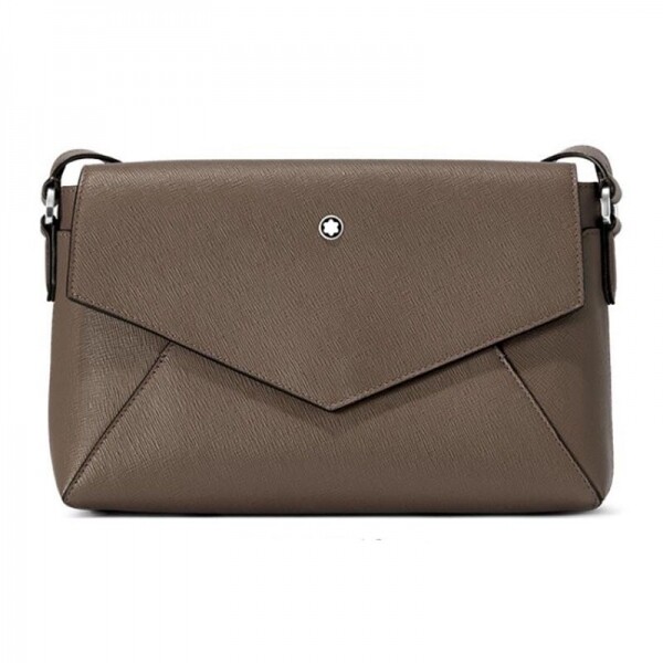 위핑,몽블랑 텍스처 가죽 메신저 백 MB198113 MUSHROOM LIGHT BROWN