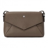 몽블랑 텍스처 가죽 메신저 백 MB198113 MUSHROOM LIGHT BROWN