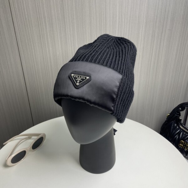 블링크,프라다 PRADA 로고 패션 캐주얼 니트 비니 남여공용
