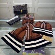 버버리 BURBERRY 모던클래식 캐주얼 웜 니트 머플러 비니 세트