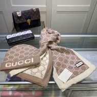 구찌 GUCCI 모던 빈티지 자카드 캐주얼 머플러 비니 투피스 남녀공용