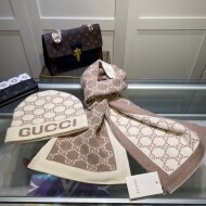 구찌 GUCCI 모던 빈티지 자카드 캐주얼 머플러 비니 투피스 남녀공용